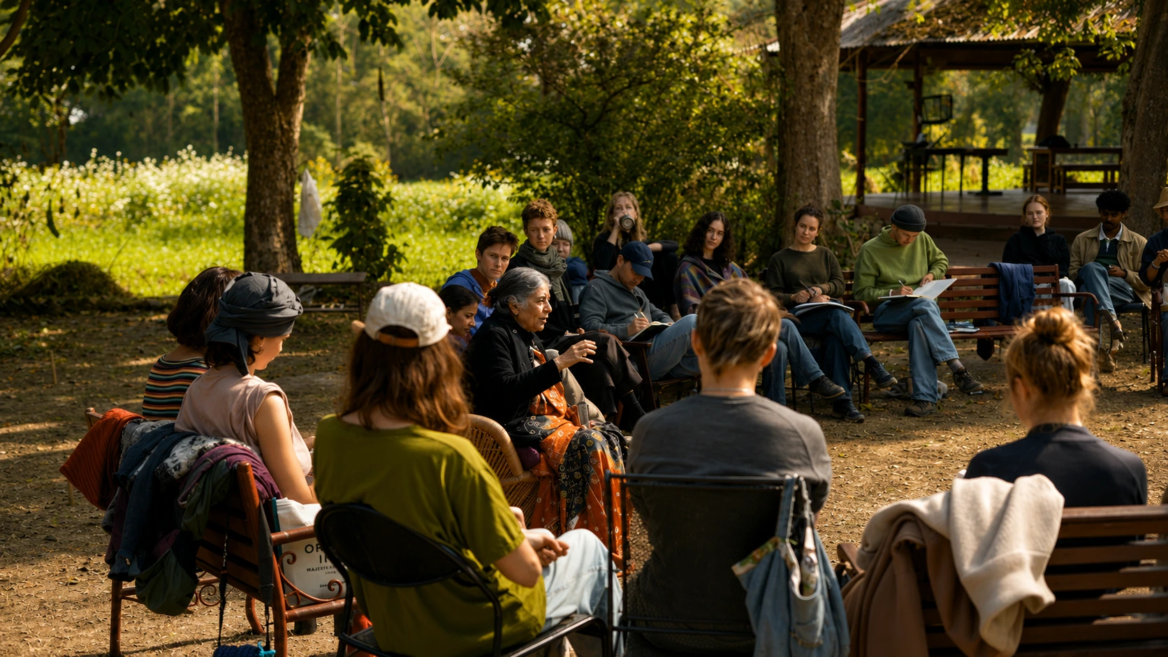 Morning lecture in the circle